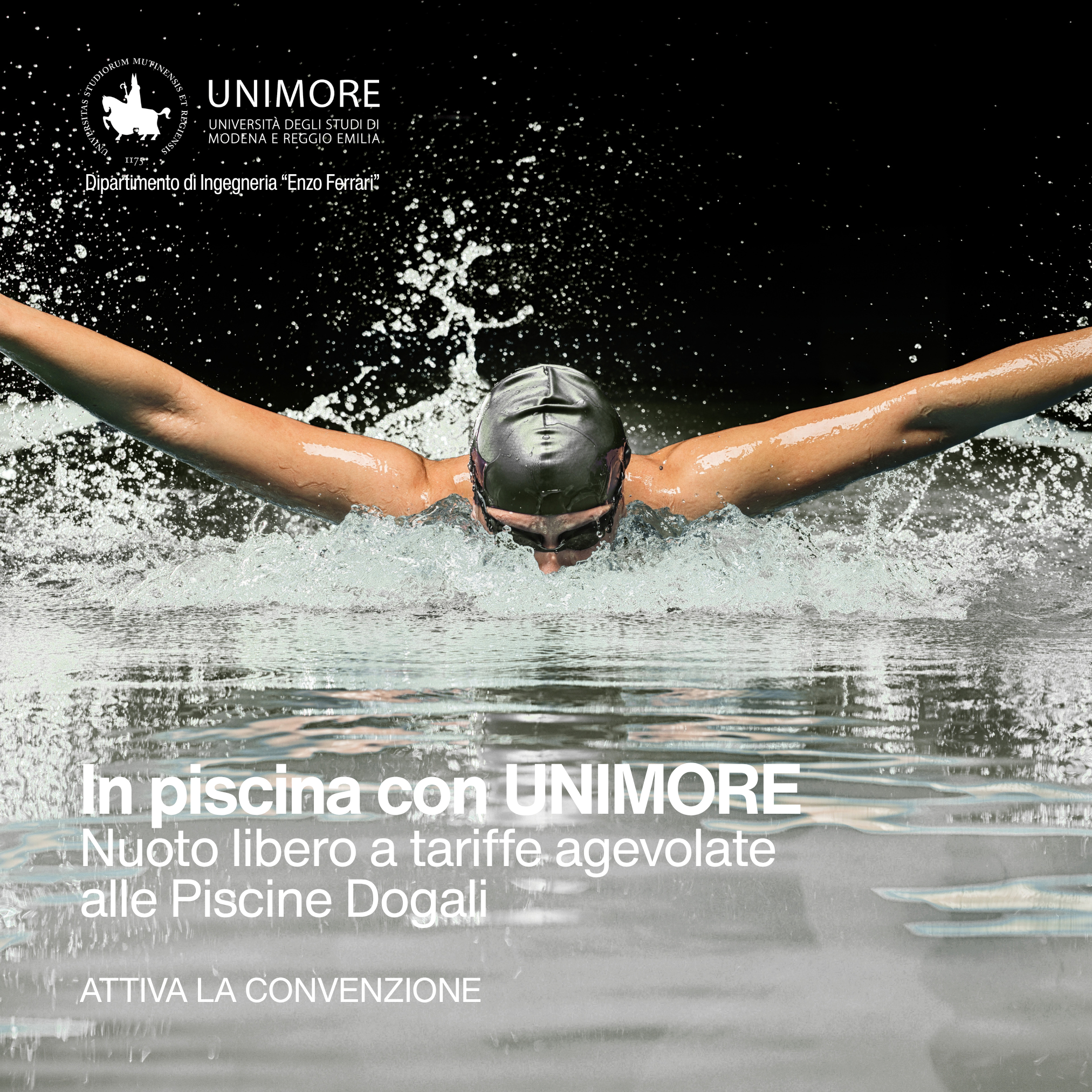 Per la stagione 2026/2027, il personale universitario e gli studenti e le studentesse regolarmente iscritti a UNIMORE possono accedere alle Piscine comunali Dogali a condizioni vantaggiose