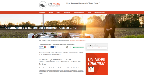 Costruzioni e gestione del Territorio: visita la pagina per conoscere il Corso!